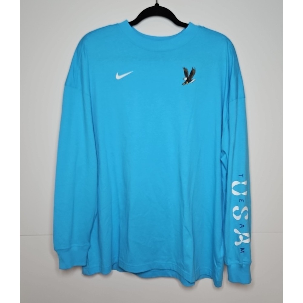 Nike Sportswear Essentials Womens Blue Team USA Long Sleeve T-Shirt Large NWT